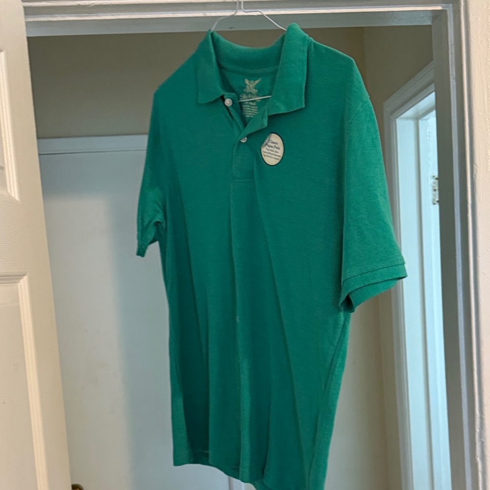Faded Glory Vibrant Green Polo Shirt